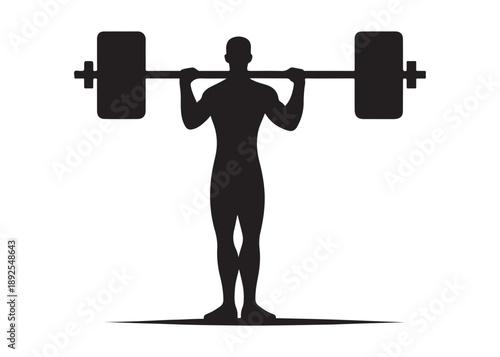 weightlifting logo silhouette vector, weightlifter barbell logo silhouette illustration, weights fitness exercise gym logo silhouette, body building weightlifting logo vector silhouette