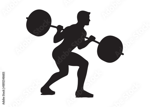 weightlifting logo silhouette vector, weightlifter barbell logo silhouette illustration, weights fitness exercise gym logo silhouette, body building weightlifting logo vector silhouette