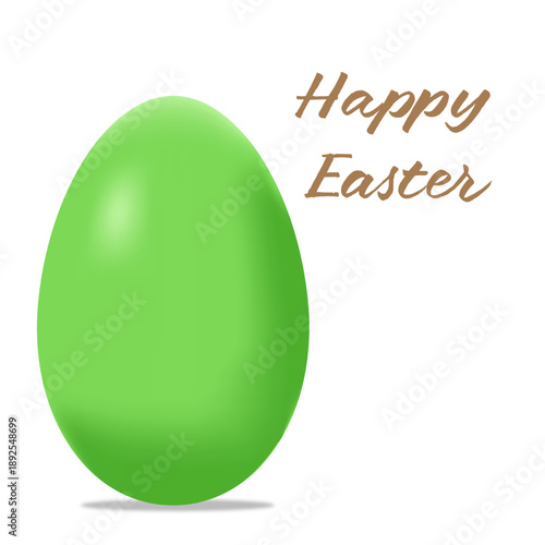 Easter card with a realistic illustration of a racially diverse egg. White background.