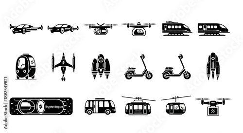 set of vector icons of different professions