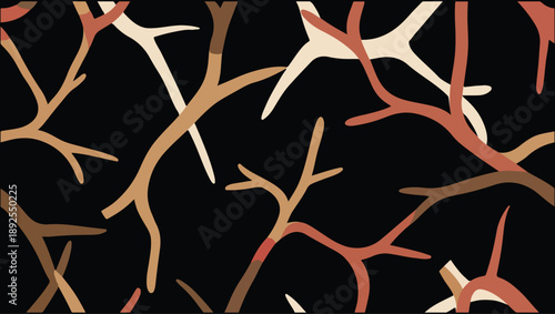 Organic Twig Texture: An abstract pattern of intertwined twigs and branches dance across a textured surface, showcasing a rich array of colors in a stunning display.