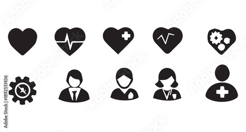 Medical and healthcare icons set vector illustration. Hospital and medical care icon .vector Medical and healthcare icon