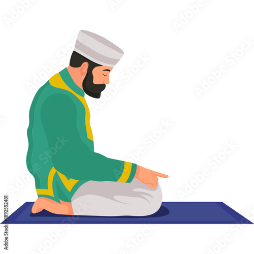 Shalat Icon Flat Vector Islamic Prayer Worship Symbol Ramadan Kareem