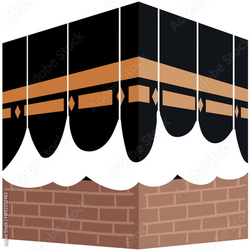 Mecca Icon Flat Vector Kaaba Holy City Islamic Ramadan Kareem Symbol
