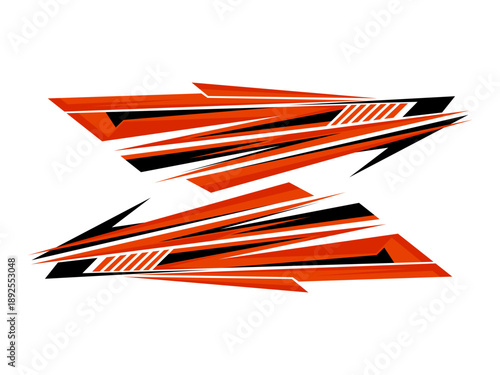 Racing Car Side Decal Sticker Design Element Vector