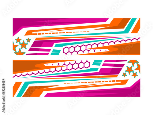 Dynamic Racing Stripes Vehicle Wrap Decal Graphic Vector Design