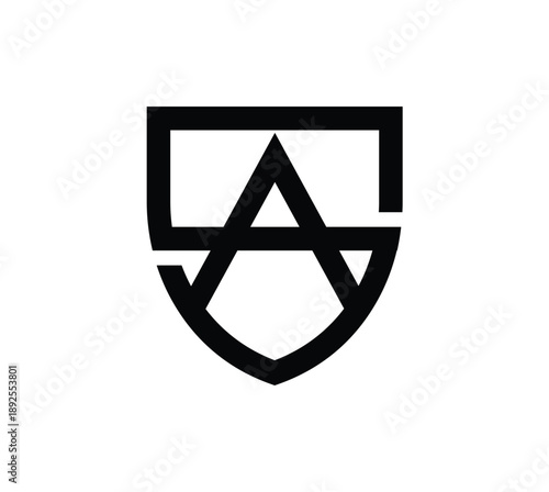 A vector illustration of a shield with a cross symbol and star shape designed as a circular web icon for a religious logo or button sign