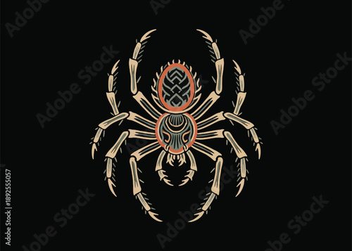 Spider Insect Illustrator Artwork Creative Design Template 
