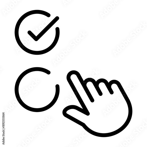 Choosing and selecting icon. Choice, decision symbol. Selection and cursor sign
