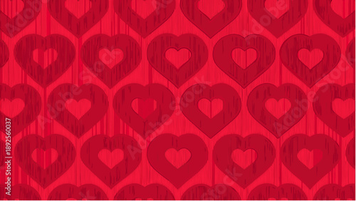 Vibrant red heart pattern for Valentine's Day celebration