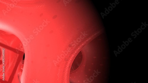 Abstract Red 3D Organic Tunnel Loop Seamless Motion Background