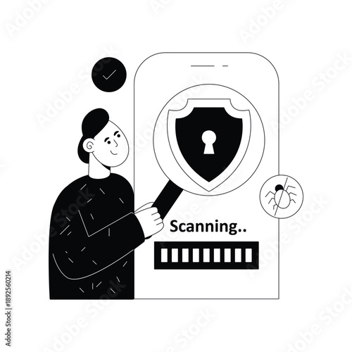 Antivirus Vector Black and white Illustration