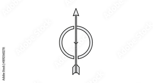 Arrow Passing Through Circle Symbol - Abstract Concept of Transition or Focus