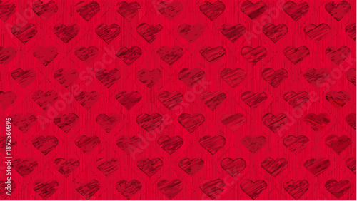 Vibrant red heart pattern background for Valentine's Day designs