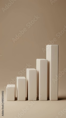 Wallpaper Mural A rising bar chart representing growth, success, and financial progress against a neutral background Torontodigital.ca