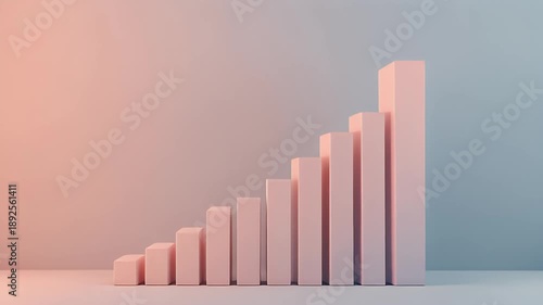 Wallpaper Mural Conceptual 3D illustration showcasing upward momentum and significant progress, an abstract visual for achieving goals, consistent growth, and statistical success Torontodigital.ca