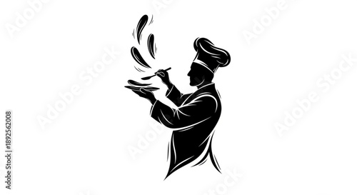silhouette of a chef holding spoon