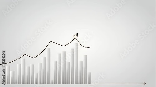 Wallpaper Mural Conceptual illustration of a clear upward business trend, showcasing financial growth and market progress with a minimalist bar chart and dynamic line graph Torontodigital.ca