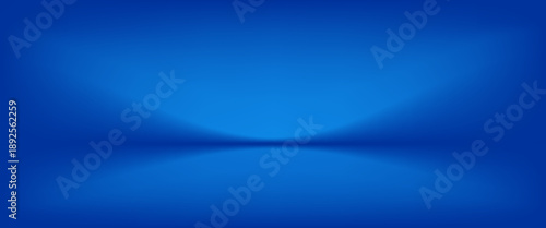 Blue navy studio room. Limbo dark background. Abstract 3d backdrop for product presentation. Minimal wall scene. Showcase, promotion display. Vector stage mockup illustration