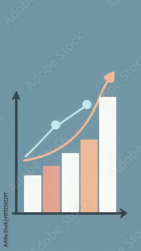 Wallpaper Mural Visualizing Business Growth and Success with a Dynamic Bar Chart and Upward Trend Arrow Torontodigital.ca