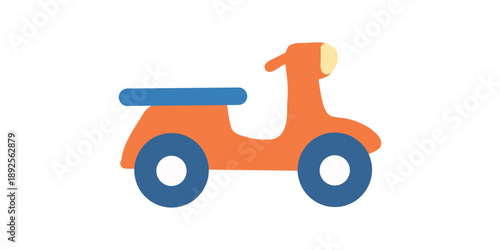 vintage style moped design concept illustration