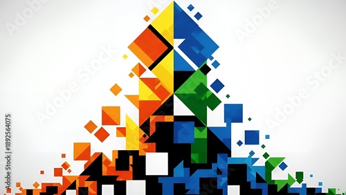 Futuristic robotic hand holding a digital smiley face hologram in a neon-lit environment