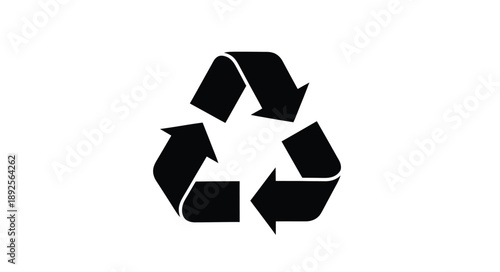 Black recycle symbol on a white background representing environmental awareness