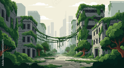 Overgrown Cityscape Nature Reclaims Urban Ruins 2.