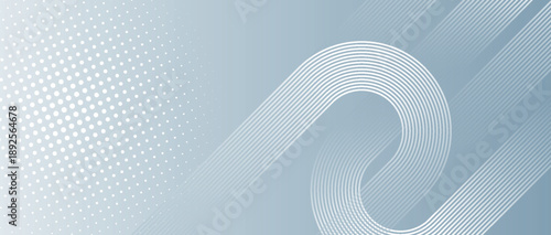 White and gray gradient abstract background with shining white round lines pattern. Futuristic circle line design for poster, cover, banner, presentation, website, flyer. EPS. 4