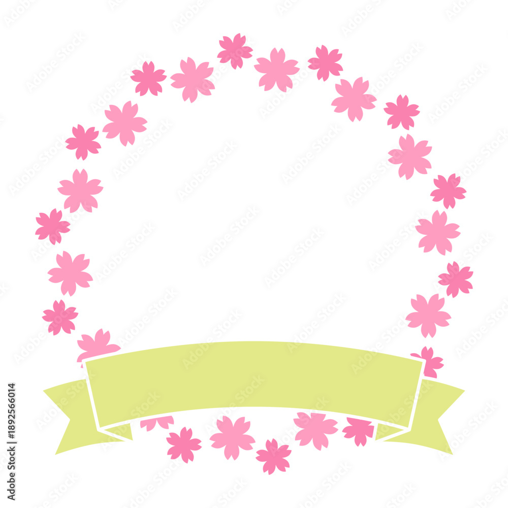 Fototapeta premium 桜フレーム 吹き出し 飾り枠 春のフレーム 春の招待状・カードデザイン・ポスター・和風デザイン