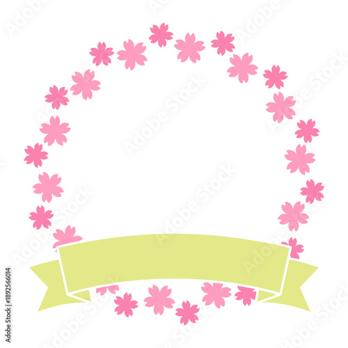 桜フレーム　吹き出し　飾り枠　春のフレーム　春の招待状・カードデザイン・ポスター・和風デザイン