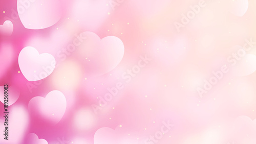 pink and purple bokeh background with hearts