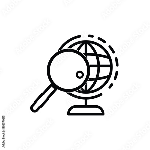 Global Business Research Line Icon