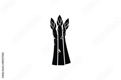 Fresh asparagus spears silhouette, healthy green vegetable, natural food ingredient, organic produce