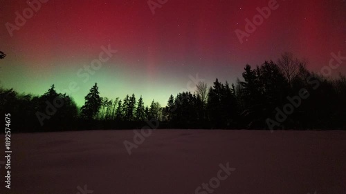 4k timelapse with northern lights and winter landscape. 4k aurora borealis.