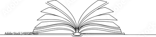 Open book with pages fanned out on a white background