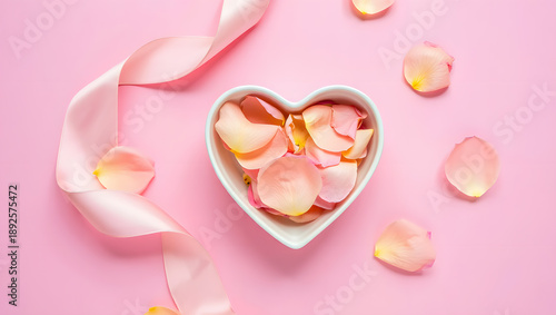 Valentine's Day: Soft Flat Lay with Candies and Ceramic Decor.