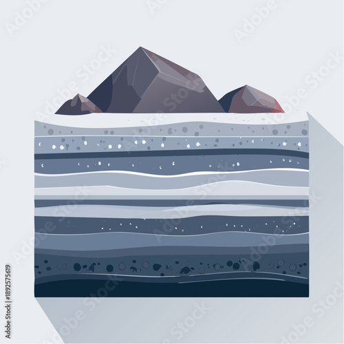Cross sectional Illustration of Earths Geological Layers