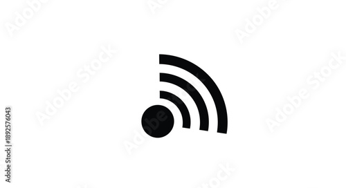 Simple black wifi symbol isolated on a clean white background