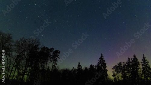 4k timelapse with northern lights and winter landscape. 4k aurora borealis.