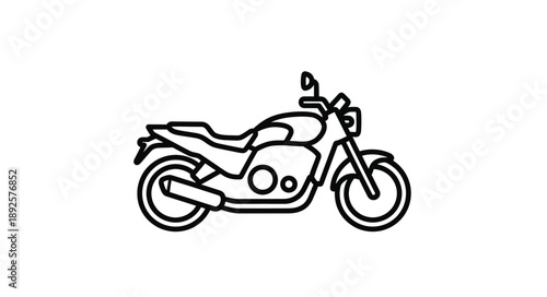 Simple line drawing of a classic motorcycle in profile view