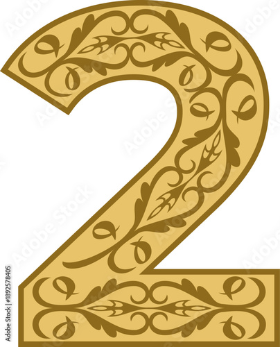 Decorative ornamental number two 