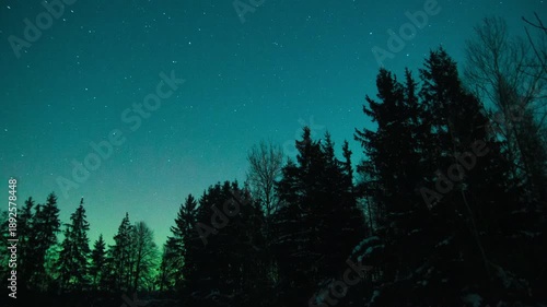 4k timelapse with northern lights and winter landscape. 4k aurora borealis.