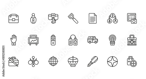 Minimalist Cake and Cupcake Line Art Icon Collection: Sweet Bakery Dessert Vector Set