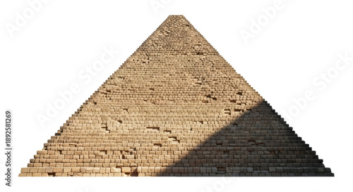 Tableau sur toile Ancient pyramid made of stone blocks isolated PNG on transparent background, his