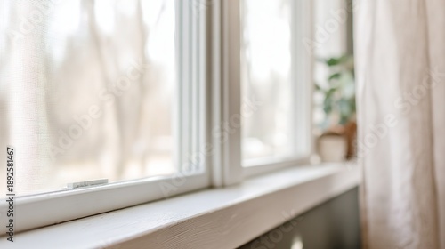 Cinematic slice of daily life indoors. An ordinary window in afternoon light becomes protagonist, soft glow defines a cozy, minimalist lifestyle