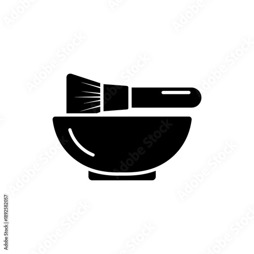 Facial Mask Bowl and Brush Spa Treatment Icon