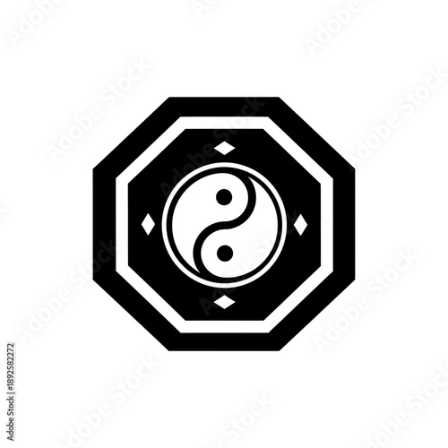 Yin Yang Symbol in Octagonal Frame for Balance and Harmony