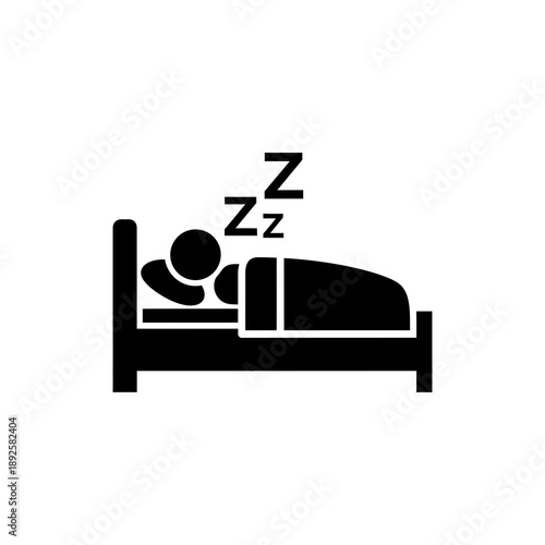 Sleeping Person in Bed with ZZZ Sleep Icon