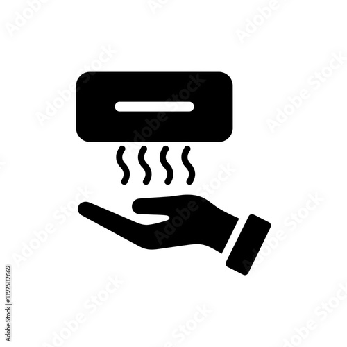 Hand Dryer with Air Flow and Hand Hygiene Icon